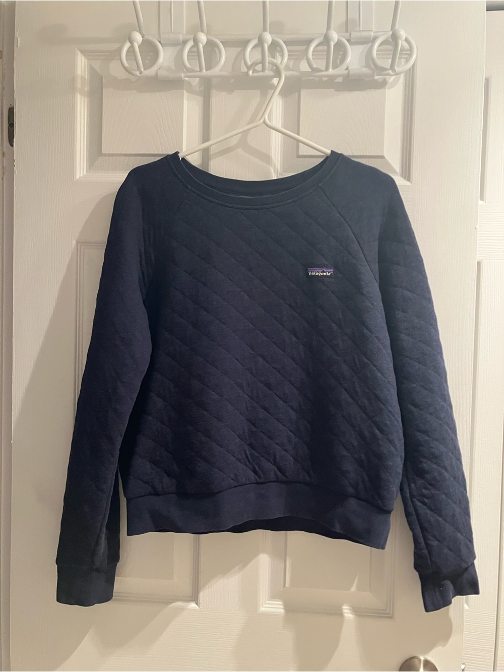 Patagonia Quilted Crewneck Sweatshirt in Navy Blue